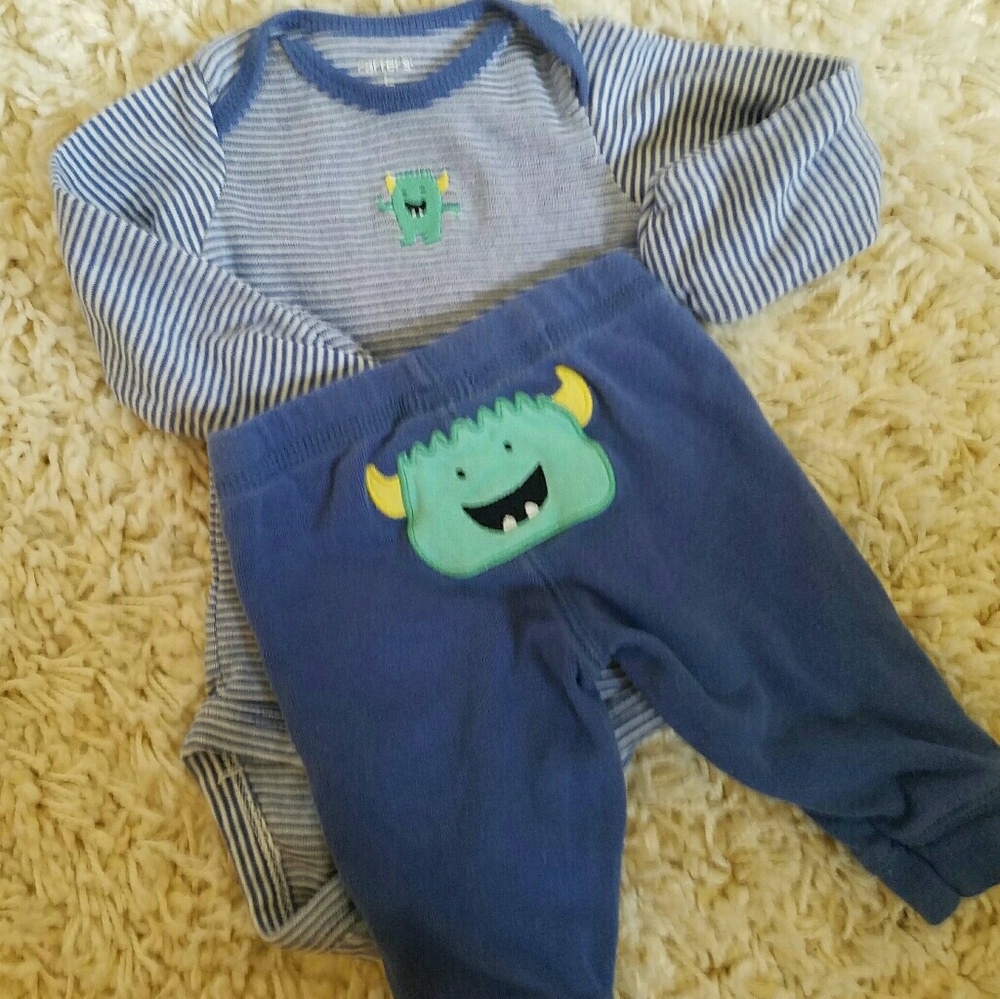 Newborn NB Boys Outfit Long Sleeve Onsie Pants